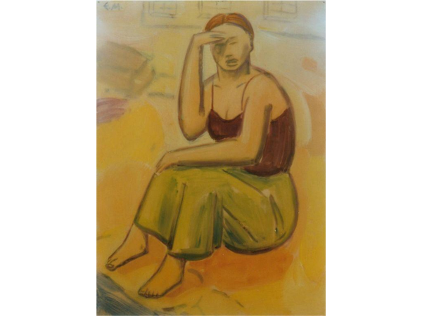 Frau am Ufer